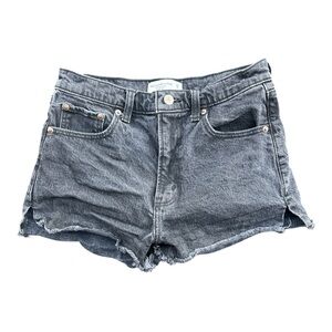 Abercrombie & Fitch The Mom Short High Rise Gray Denim Button Women's Size 26